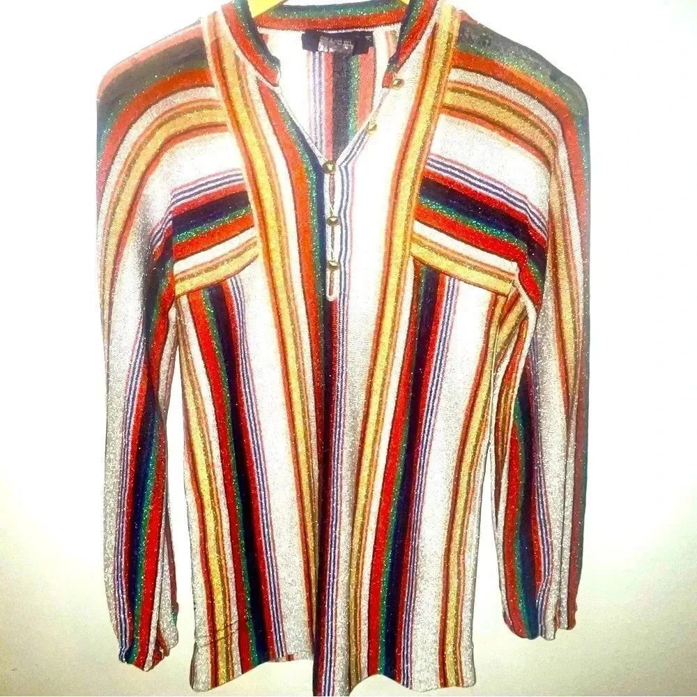 Vintage Rainbow Authentic 1970s Disco Top Renee Tener for Outlander Sz M